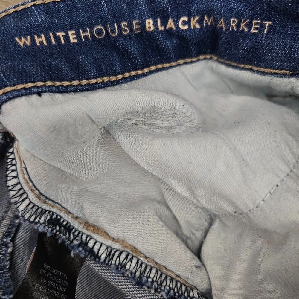 White House Black Market Denim Girlfriend Floral Embroidered Jeans - Picture 5 of 12